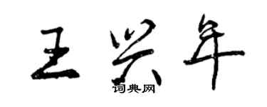 曾慶福王興年行書個性簽名怎么寫