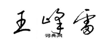 梁錦英王峰雷草書個性簽名怎么寫