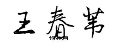 曾慶福王春葦行書個性簽名怎么寫