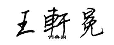 王正良王軒冕行書個性簽名怎么寫