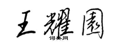 王正良王耀園行書個性簽名怎么寫