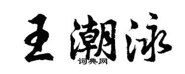 胡問遂王潮泳行書個性簽名怎么寫