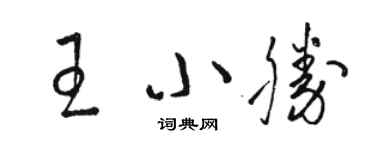 駱恆光王小勝草書個性簽名怎么寫