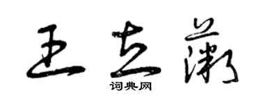 曾慶福王立薇草書個性簽名怎么寫