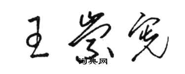 駱恆光王崇憲草書個性簽名怎么寫