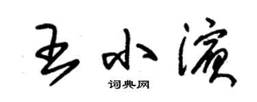 朱錫榮王小濱草書個性簽名怎么寫
