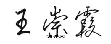 駱恆光王崇霞行書個性簽名怎么寫