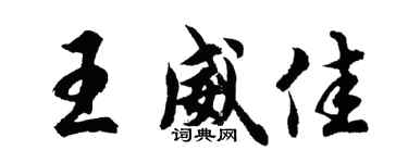 胡問遂王威佳行書個性簽名怎么寫