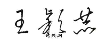 駱恆光王穎赫草書個性簽名怎么寫