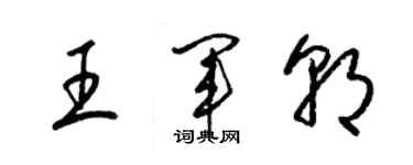 梁錦英王軍朝草書個性簽名怎么寫