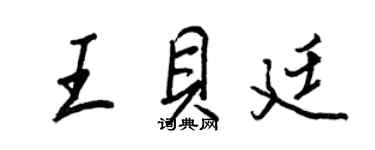 王正良王貝廷行書個性簽名怎么寫