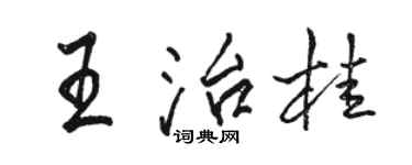 駱恆光王治桂行書個性簽名怎么寫
