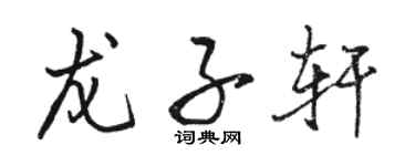駱恆光龍子軒行書個性簽名怎么寫