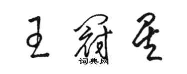 駱恆光王冠星草書個性簽名怎么寫