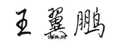 駱恆光王翼鵬行書個性簽名怎么寫