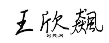 王正良王欣飈行書個性簽名怎么寫