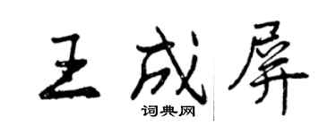 曾慶福王成屏行書個性簽名怎么寫