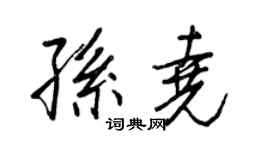 王正良孫堯行書個性簽名怎么寫