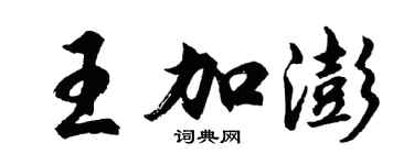 胡問遂王加澎行書個性簽名怎么寫