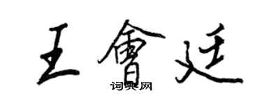 王正良王會廷行書個性簽名怎么寫