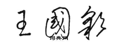 駱恆光王國彩草書個性簽名怎么寫