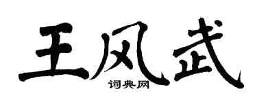 翁闓運王風武楷書個性簽名怎么寫