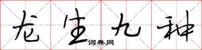 段相林龍生九種行書怎么寫