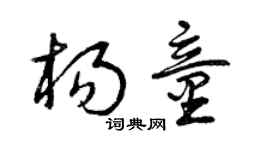 曾慶福楊童草書個性簽名怎么寫