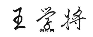 駱恆光王學將行書個性簽名怎么寫