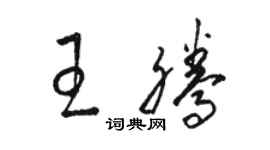 駱恆光王騰草書個性簽名怎么寫