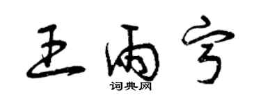 曾慶福王雨寧草書個性簽名怎么寫