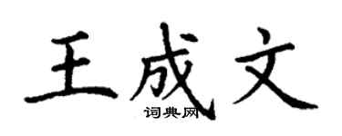 丁謙王成文楷書個性簽名怎么寫