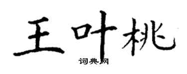 丁謙王葉桃楷書個性簽名怎么寫