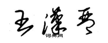 朱錫榮王漢琴草書個性簽名怎么寫