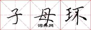 田英章子母環楷書怎么寫