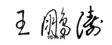 駱恆光王鵬濤草書個性簽名怎么寫