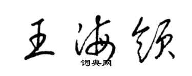 梁錦英王海領草書個性簽名怎么寫