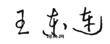 駱恆光王東連草書個性簽名怎么寫