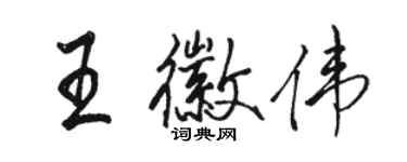 駱恆光王徽偉行書個性簽名怎么寫