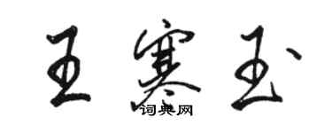 駱恆光王寒玉行書個性簽名怎么寫