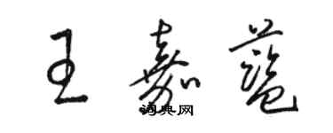 駱恆光王嘉藍草書個性簽名怎么寫