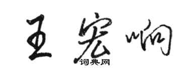 駱恆光王宏響行書個性簽名怎么寫