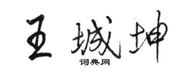 駱恆光王城坤行書個性簽名怎么寫