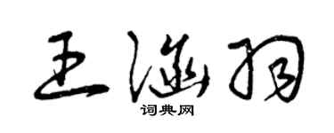 曾慶福王涵羽草書個性簽名怎么寫