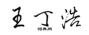 駱恆光王丁浩行書個性簽名怎么寫