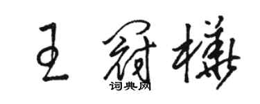 駱恆光王冠樺草書個性簽名怎么寫