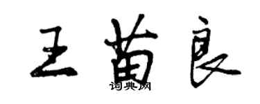 曾慶福王苗良行書個性簽名怎么寫