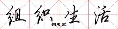 田英章組織生活行書怎么寫
