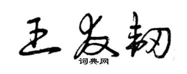 曾慶福王友韌草書個性簽名怎么寫