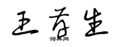 曾慶福王存生草書個性簽名怎么寫